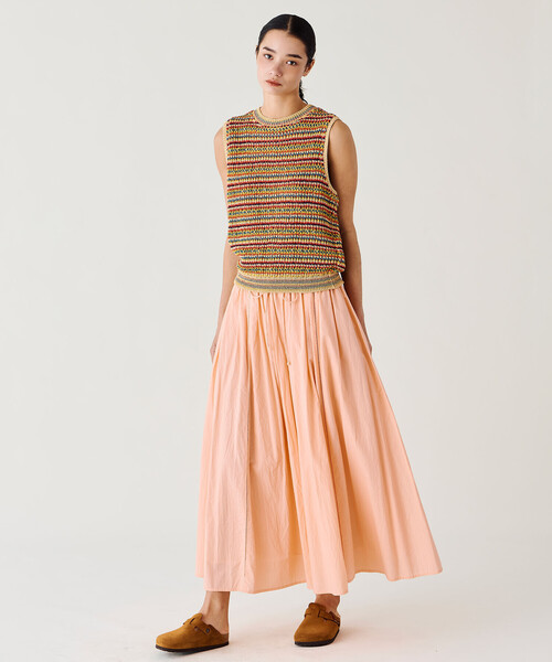 Coohem（コーヘン）の「COOHEM | マルチボーダー ニットベスト WOMEN（ベスト・レディース・レッド系その他/グリーン系その他・F）」の4枚目の写真