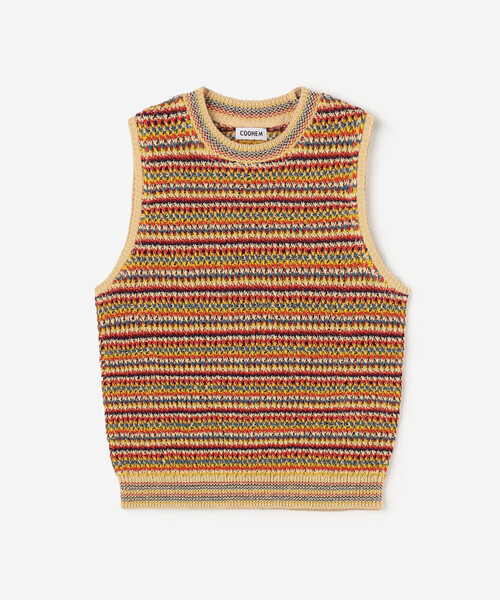 Coohem（コーヘン）の「COOHEM | マルチボーダー ニットベスト WOMEN（ベスト・レディース・レッド系その他/グリーン系その他・F）」の22枚目の写真