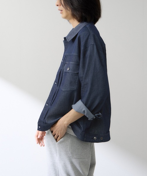 NAVY(ネイビー)の「【NAVY / ネイビー】ブリーズデニム Type2ジャケット UV 接触冷感(デニムジャケット・メンズ・ネイビー/ブルー・XL/L/M/S)」の9枚目の写真