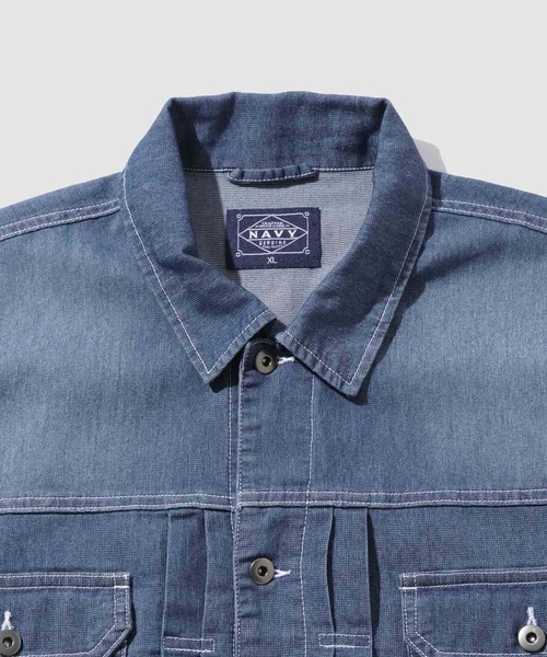 NAVY(ネイビー)の「【NAVY / ネイビー】ブリーズデニム Type2ジャケット UV 接触冷感(デニムジャケット・メンズ・ネイビー/ブルー・XL/L/M/S)」の16枚目の写真