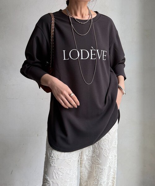 DouDou（ドゥドゥ）の「カットジョーゼットLODEVEロゴTEEブラウス（シャツ/ブラウス・レディース・オフホワイト/チャコールグレー/ネイビー・FREE）」の18枚目の写真