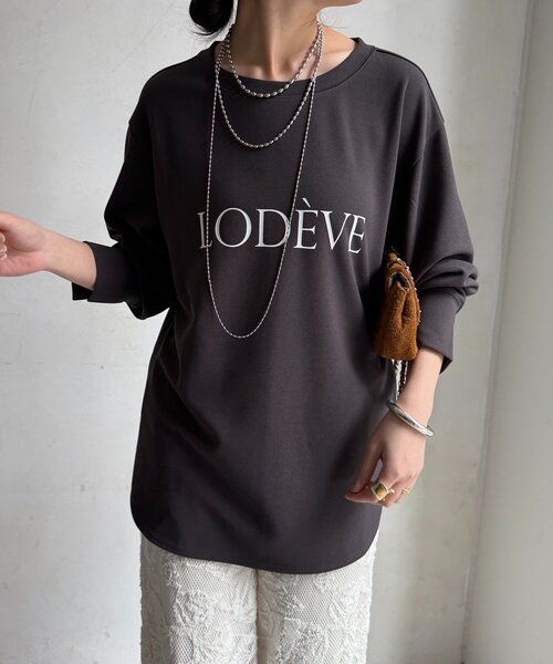 DouDou（ドゥドゥ）の「カットジョーゼットLODEVEロゴTEEブラウス（シャツ/ブラウス・レディース・オフホワイト/チャコールグレー/ネイビー・FREE）」の20枚目の写真
