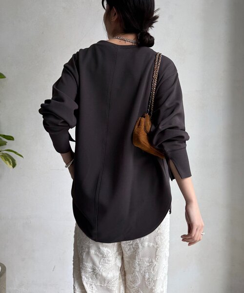 DouDou（ドゥドゥ）の「カットジョーゼットLODEVEロゴTEEブラウス（シャツ/ブラウス・レディース・オフホワイト/チャコールグレー/ネイビー・FREE）」の21枚目の写真