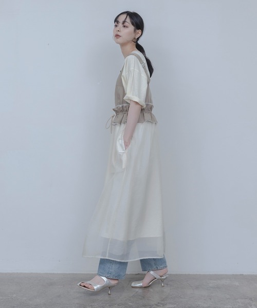 Eimee Law（エイミーロウ）の「ウエストフリルジャンパースカート（ジャンパースカート・レディース・ベージュ/ブラック・FREE）」の8枚目の写真