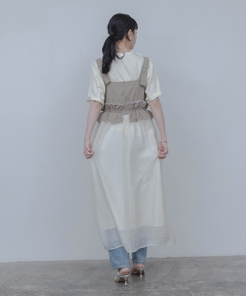 Eimee Law（エイミーロウ）の「ウエストフリルジャンパースカート（ジャンパースカート・レディース・ベージュ/ブラック・FREE）」の9枚目の写真