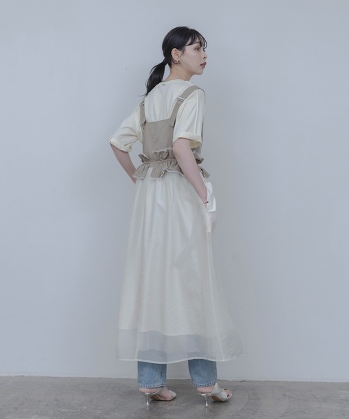 Eimee Law（エイミーロウ）の「ウエストフリルジャンパースカート（ジャンパースカート・レディース・ベージュ/ブラック・FREE）」の10枚目の写真