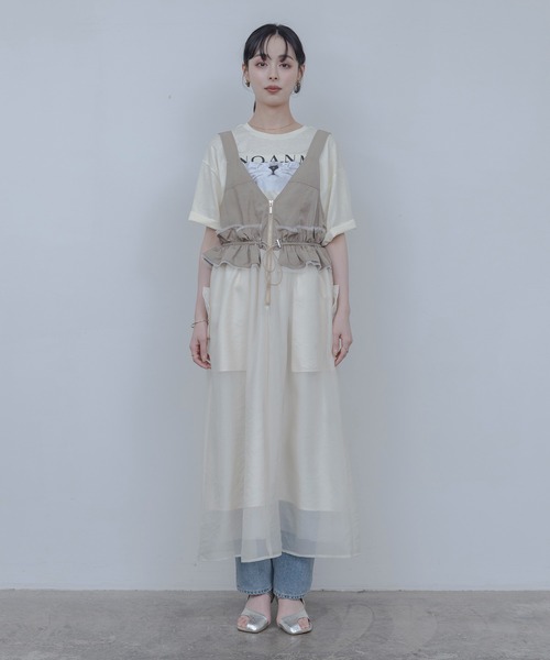 Eimee Law（エイミーロウ）の「ウエストフリルジャンパースカート（ジャンパースカート・レディース・ベージュ/ブラック・FREE）」の21枚目の写真