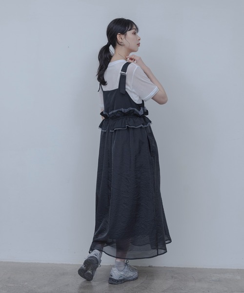 Eimee Law（エイミーロウ）の「ウエストフリルジャンパースカート（ジャンパースカート・レディース・ベージュ/ブラック・FREE）」の19枚目の写真