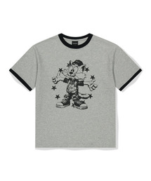 WKNDRS（ウィーキャンドース）の「CAT RINGER T-SHIRT (M.GREY)（Tシャツ/カットソー）」