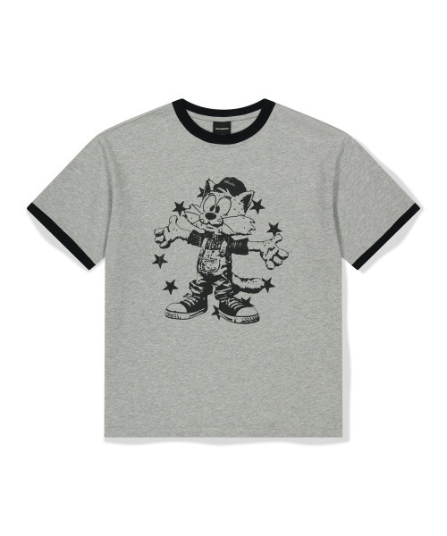 WKNDRS(ウィーキャンドース)の「CAT RINGER T-SHIRT (M.GREY)(Tシャツ/カットソー・レディース・その他・SMALL/MEDIUM/LARGE/X-LARGE)」の1枚目の写真