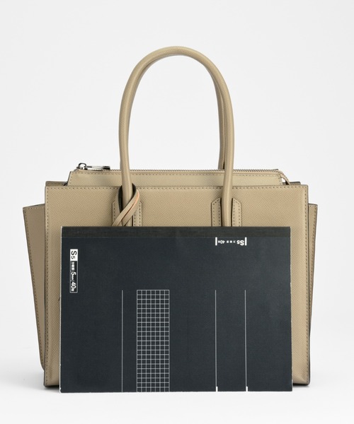 W&.Day/Night(ダブルアンド デイナイト)の「スムーク トートバッグ B5収納 6L 19191(トートバッグ・レディース・ブラック/ダークグレー/ベージュ・FREE)」の4枚目の写真