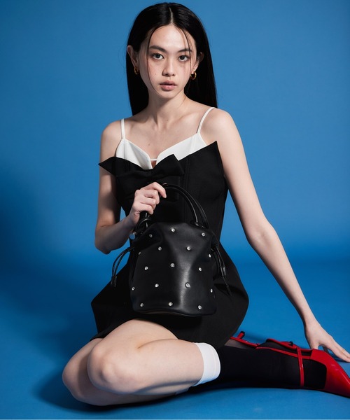 ANDRESD（アンドレスド）の「サテンフリルヘムパンツセットドレス / satin frillhem pants set dress（パンツドレス・レディース・グレー/ネイビー/ブラック・L/M/S）」の17枚目の写真