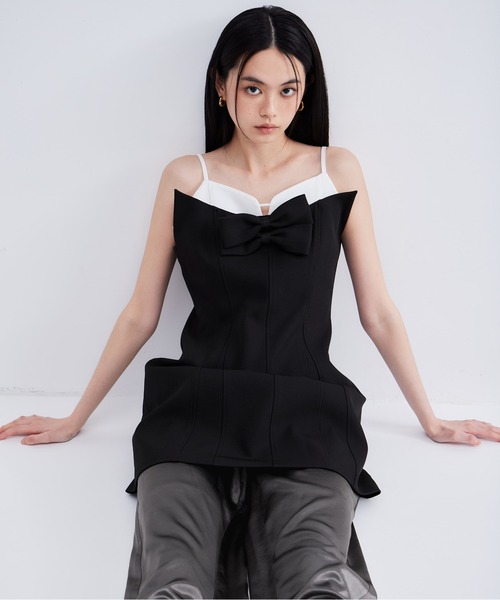 ANDRESD（アンドレスド）の「サテンフリルヘムパンツセットドレス / satin frillhem pants set dress（パンツドレス・レディース・グレー/ネイビー/ブラック・L/M/S）」の11枚目の写真