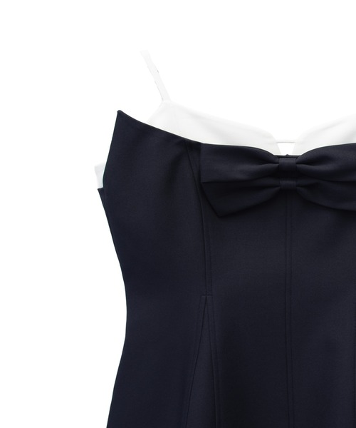 ANDRESD（アンドレスド）の「サテンフリルヘムパンツセットドレス / satin frillhem pants set dress（パンツドレス・レディース・グレー/ネイビー/ブラック・L/M/S）」の6枚目の写真
