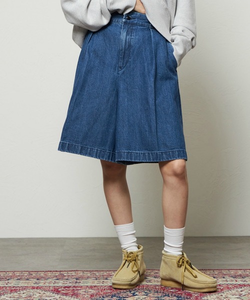 Lee(リー)の「Lee/リー コンフォート チェトパ ショートパンツ IVYルック(デニムパンツ・レディース・ブルー/ベージュ・MEDIUM/SMALL)」の2枚目の写真