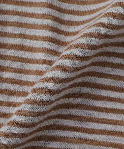PHINGERIN（フィンガリン）の「PHINGERIN / フィンガリン SLAB GAUZE KNIT SHIRT STRIPE（ニット/セーター・メンズ・カーキ/ブラウン/パープル・MEDIUM）」の7枚目の写真