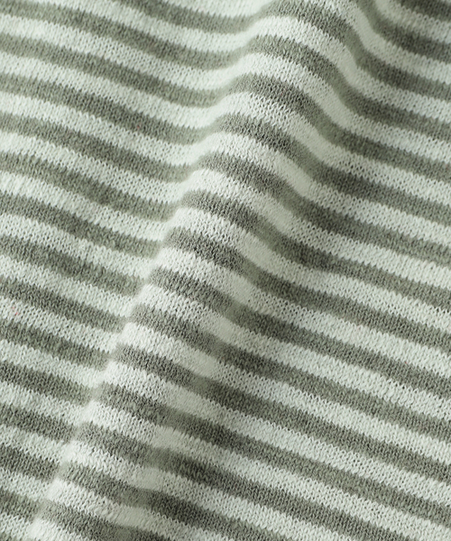 PHINGERIN（フィンガリン）の「PHINGERIN / フィンガリン SLAB GAUZE KNIT SHIRT STRIPE（ニット/セーター・メンズ・カーキ/ブラウン/パープル・MEDIUM）」の8枚目の写真