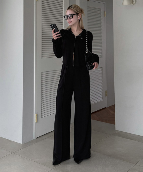 ROYAL PARTY(ロイヤルパーティー)の「カットワイドパンツ(その他パンツ・レディース・ブラック/グレー/オフホワイト・FREE)」の5枚目の写真