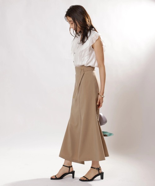 JUSGLITTY（ジャスグリッティー）の「ピンタックレーステープブラウス（シャツ/ブラウス・レディース・オフホワイト/ネイビー/ピンク・1/2）」の4枚目の写真