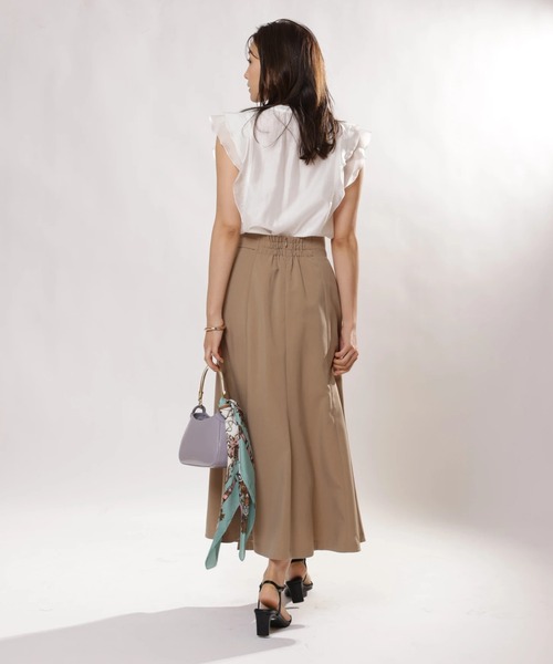 JUSGLITTY（ジャスグリッティー）の「ピンタックレーステープブラウス（シャツ/ブラウス・レディース・オフホワイト/ネイビー/ピンク・1/2）」の5枚目の写真