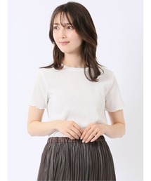 m.f.editorial（エムエフエディトリアル）の「【ストレッチ インナー】m.f.エディトリアル レディース 楊柳 クルーネック 半袖 Tシャツ（Tシャツ/カットソー）」