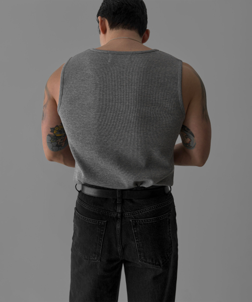 BOWLOW PRODUCT（バウロープロダクト）の「パインワッフルスリーブレス[グレー]（Tシャツ/カットソー・メンズ・その他・MEDIUM/LARGE/X-LARGE）」の4枚目の写真
