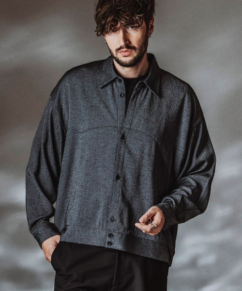 NO ID.（ノーアイディ）の「ms6484- ﾄﾞﾗｲｸﾛｽｵｰﾊﾞｰSH シャツ(858006-449S)（シャツ/ブラウス・メンズ・ミックスグレー/ホワイト/ブラック・ONE SIZE）」の3枚目の写真