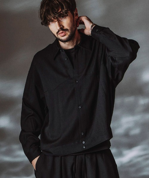 NO ID.（ノーアイディ）の「ms6484- ﾄﾞﾗｲｸﾛｽｵｰﾊﾞｰSH シャツ(858006-449S)（シャツ/ブラウス・メンズ・ミックスグレー/ホワイト/ブラック・ONE SIZE）」の2枚目の写真