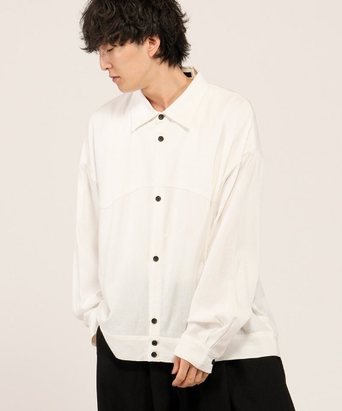 NO ID.（ノーアイディ）の「ms6484- ﾄﾞﾗｲｸﾛｽｵｰﾊﾞｰSH シャツ(858006-449S)（シャツ/ブラウス・メンズ・ミックスグレー/ホワイト/ブラック・ONE SIZE）」の4枚目の写真