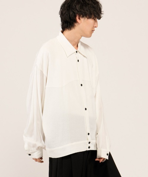 NO ID.（ノーアイディ）の「ms6484- ﾄﾞﾗｲｸﾛｽｵｰﾊﾞｰSH シャツ(858006-449S)（シャツ/ブラウス・メンズ・ミックスグレー/ホワイト/ブラック・ONE SIZE）」の5枚目の写真