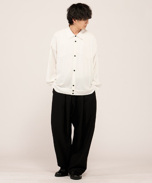 NO ID.（ノーアイディ）の「ms6484- ﾄﾞﾗｲｸﾛｽｵｰﾊﾞｰSH シャツ(858006-449S)（シャツ/ブラウス・メンズ・ミックスグレー/ホワイト/ブラック・ONE SIZE）」の6枚目の写真