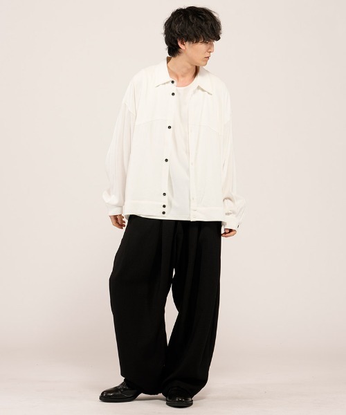 NO ID.（ノーアイディ）の「ms6484- ﾄﾞﾗｲｸﾛｽｵｰﾊﾞｰSH シャツ(858006-449S)（シャツ/ブラウス・メンズ・ミックスグレー/ホワイト/ブラック・ONE SIZE）」の7枚目の写真