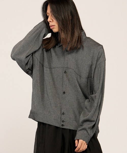 NO ID.（ノーアイディ）の「ms6484- ﾄﾞﾗｲｸﾛｽｵｰﾊﾞｰSH シャツ(858006-449S)（シャツ/ブラウス・メンズ・ミックスグレー/ホワイト/ブラック・ONE SIZE）」の8枚目の写真