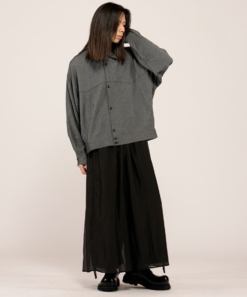 NO ID.（ノーアイディ）の「ms6484- ﾄﾞﾗｲｸﾛｽｵｰﾊﾞｰSH シャツ(858006-449S)（シャツ/ブラウス・メンズ・ミックスグレー/ホワイト/ブラック・ONE SIZE）」の11枚目の写真