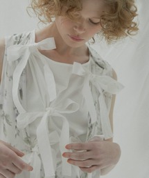 LE CIEL BLEU（ルシェルブルー）の「タンクwボウズ   Tank w Bows（Tシャツ/カットソー）」