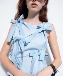 LE CIEL BLEU（ルシェルブルー）の「タンクwボウズ   Tank w Bows（Tシャツ/カットソー）」