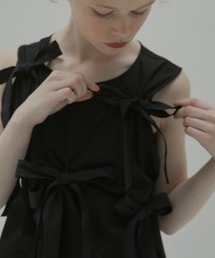 LE CIEL BLEU（ルシェルブルー）の「タンクwボウズ   Tank w Bows（Tシャツ/カットソー）」