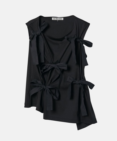 LE CIEL BLEU（ルシェルブルー）の「タンクwボウズ / Tank w/Bows（Tシャツ/カットソー・レディース・ブルー/オフホワイト/ブラック・36）」の15枚目の写真