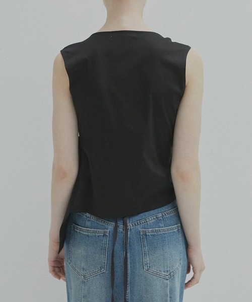 LE CIEL BLEU（ルシェルブルー）の「タンクwボウズ / Tank w/Bows（Tシャツ/カットソー・レディース・ブルー/オフホワイト/ブラック・36）」の14枚目の写真