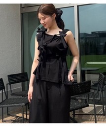 LE CIEL BLEU(ルシェルブルー)の「タンクwボウズ Tank w Bows(Tシャツ/カットソー)」