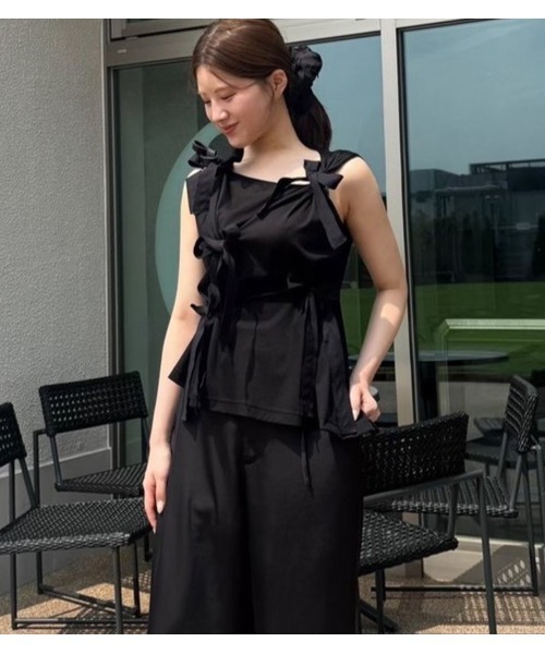 LE CIEL BLEU(ルシェルブルー)の「タンクwボウズ / Tank w/Bows(Tシャツ/カットソー・レディース・ブルー/オフホワイト/ブラック・36)」の21枚目の写真