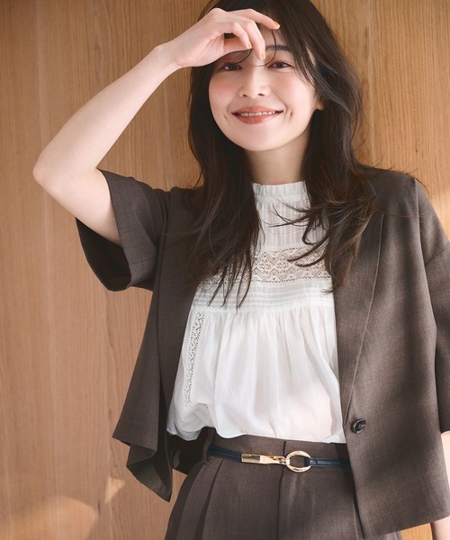 ちゃんと+かわいい保証】エアリーリネンライク ハーフスリーブ 