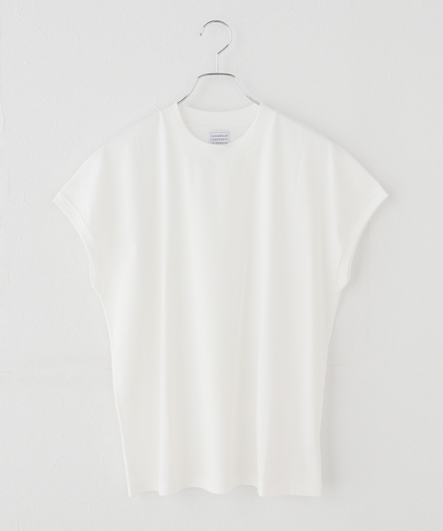IENA(イエナ)の「GGG/ジージージー Crew Neck French Sleeve T Tシャツ 02-01-1873(Tシャツ/カットソー・レディース・ホワイト/ブラック・FREE)」の2枚目の写真