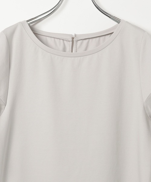 Andemiu(アンデミュウ)の「ソデフハクカットソー659216(Tシャツ/カットソー・レディース・ライトグレー/ブラック/オフホワイト/サーモンピンク・FREE)」の7枚目の写真