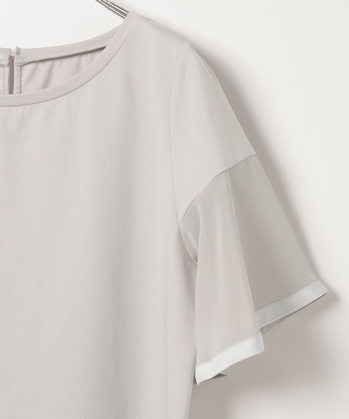 Andemiu(アンデミュウ)の「ソデフハクカットソー659216(Tシャツ/カットソー・レディース・ライトグレー/ブラック/オフホワイト/サーモンピンク・FREE)」の8枚目の写真