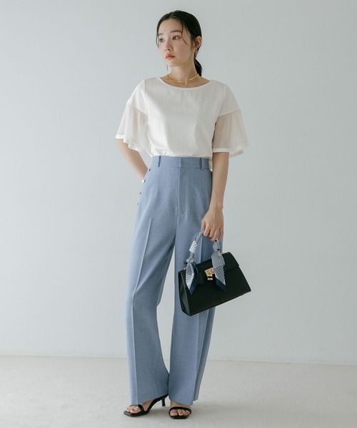 Andemiu(アンデミュウ)の「ソデフハクカットソー659216(Tシャツ/カットソー・レディース・ライトグレー/ブラック/オフホワイト/サーモンピンク・FREE)」の21枚目の写真