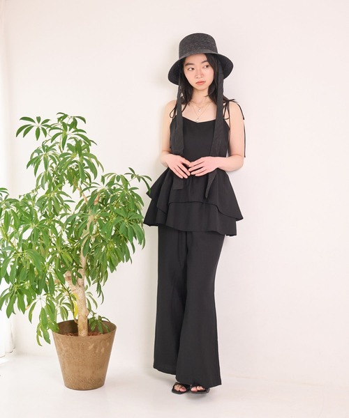 mysty woman（ミスティウーマン）の「リネン混イージーワイドパンツ 678887（その他パンツ・レディース・ベージュ/ブラック/ブラウン・FREE）」の10枚目の写真
