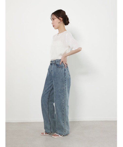 fifth(フィフス)の「ウェーブジャガードクルーネックTシャツ(Tシャツ/カットソー・レディース・アイボリー/ブラック/ラベンダー・M)」の10枚目の写真