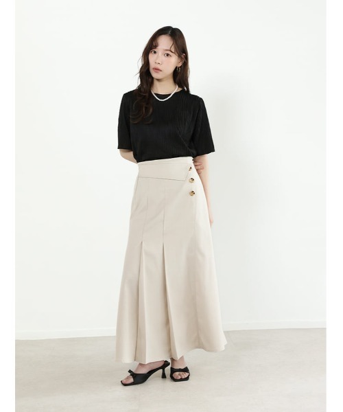 fifth(フィフス)の「ウェーブジャガードクルーネックTシャツ(Tシャツ/カットソー・レディース・アイボリー/ブラック/ラベンダー・M)」の19枚目の写真
