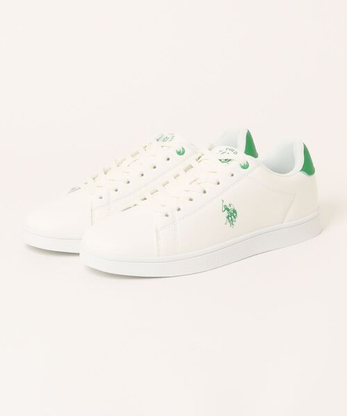 U.S. POLO ASSN.(ユーエスポロアッスン)の「【U.S. POLO ASSN./ユーエスポロアッスン】ワンポイント ブランドロゴスニーカー ローカット PUレザー シンプル きれいめ カジュアル 通勤 通学(スニーカー・メンズ・ブラック/ホワイト/グリーン・25cm/26cm/28cm/25.5cm/26.5cm/27cm)」の3枚目の写真